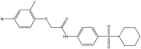 2-(4-bromo-2-methylphenoxy)-N-[4-(piperidin-1-ylsulfonyl)phenyl]acetamide Struktur