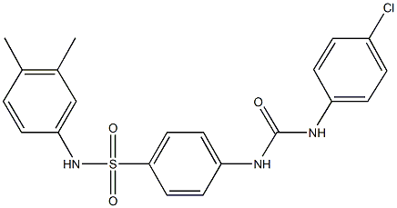 4-{[(4-chloroanilino)carbonyl]amino}-N-(3,4-dimethylphenyl)benzenesulfonamide Struktur