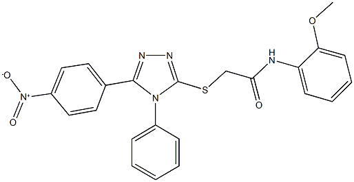 2-[(5-{4-nitrophenyl}-4-phenyl-4H-1,2,4-triazol-3-yl)sulfanyl]-N-[2-(methyloxy)phenyl]acetamide Struktur