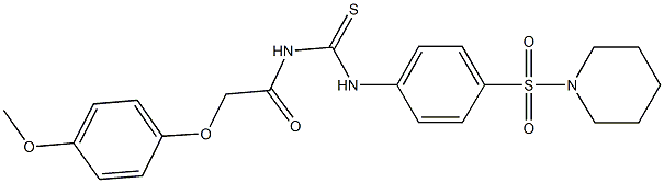 N-[(4-methoxyphenoxy)acetyl]-N'-[4-(1-piperidinylsulfonyl)phenyl]thiourea Struktur