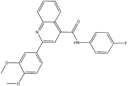 2-(3,4-dimethoxyphenyl)-N-(4-fluorophenyl)-4-quinolinecarboxamide Struktur