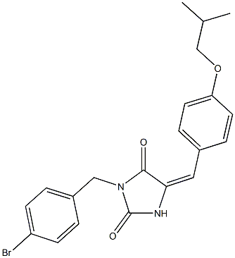 3-(4-bromobenzyl)-5-(4-isobutoxybenzylidene)-2,4-imidazolidinedione Struktur