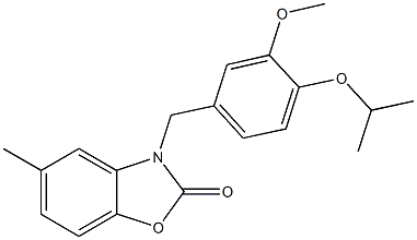 3-(4-isopropoxy-3-methoxybenzyl)-5-methyl-1,3-benzoxazol-2(3H)-one Struktur