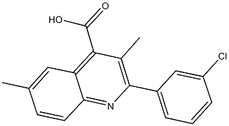 2-(3-chlorophenyl)-3,6-dimethyl-4-quinolinecarboxylic acid Struktur