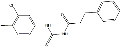 N-(3-chloro-4-methylphenyl)-N'-(3-phenylpropanoyl)thiourea Struktur