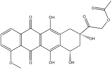 2-oxo-2-(2,4,5,12-tetrahydroxy-7-methoxy-6,11-dioxo-1,2,3,4,6,11-hexahydro-2-naphthacenyl)ethyl acetate Struktur