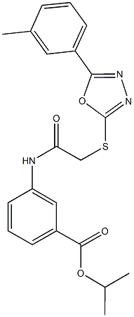 isopropyl 3-[({[5-(3-methylphenyl)-1,3,4-oxadiazol-2-yl]sulfanyl}acetyl)amino]benzoate Struktur