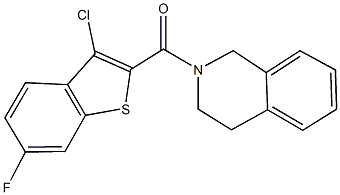 2-[(3-chloro-6-fluoro-1-benzothien-2-yl)carbonyl]-1,2,3,4-tetrahydroisoquinoline Struktur