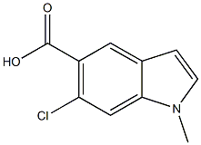 6-chloro-1-methyl-1H-indole-5-carboxylic acid Struktur