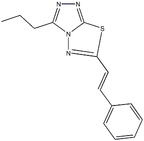 6-(2-phenylvinyl)-3-propyl[1,2,4]triazolo[3,4-b][1,3,4]thiadiazole Struktur