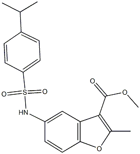 methyl 5-{[(4-isopropylphenyl)sulfonyl]amino}-2-methyl-1-benzofuran-3-carboxylate Struktur