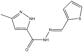 3-methyl-N'-(2-thienylmethylene)-1H-pyrazole-5-carbohydrazide Struktur