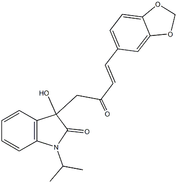 3-[4-(1,3-benzodioxol-5-yl)-2-oxo-3-butenyl]-3-hydroxy-1-isopropyl-1,3-dihydro-2H-indol-2-one Struktur