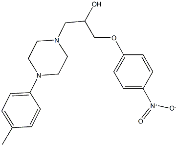 1-{4-nitrophenoxy}-3-[4-(4-methylphenyl)-1-piperazinyl]-2-propanol Struktur