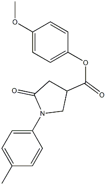 4-methoxyphenyl 1-(4-methylphenyl)-5-oxo-3-pyrrolidinecarboxylate Struktur