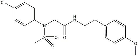 2-[4-chloro(methylsulfonyl)anilino]-N-[2-(4-methoxyphenyl)ethyl]acetamide Struktur