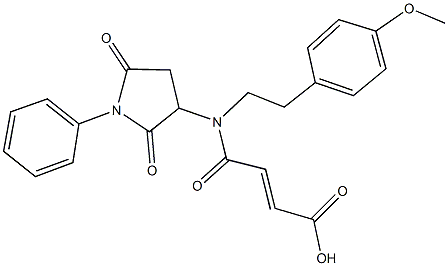 4-{(2,5-dioxo-1-phenyl-3-pyrrolidinyl)[2-(4-methoxyphenyl)ethyl]amino}-4-oxo-2-butenoic acid Struktur