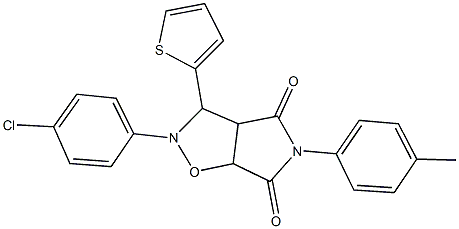 2-(4-chlorophenyl)-5-(4-methylphenyl)-3-(2-thienyl)dihydro-2H-pyrrolo[3,4-d]isoxazole-4,6(3H,5H)-dione Struktur