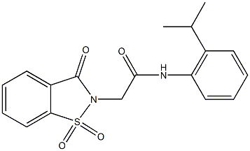 2-(1,1-dioxido-3-oxo-1,2-benzisothiazol-2(3H)-yl)-N-(2-isopropylphenyl)acetamide Struktur