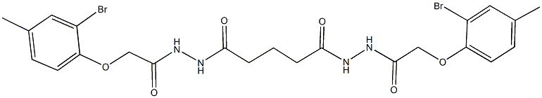 2-(2-bromo-4-methylphenoxy)-N'-(5-{2-[(2-bromo-4-methylphenoxy)acetyl]hydrazino}-5-oxopentanoyl)acetohydrazide Struktur