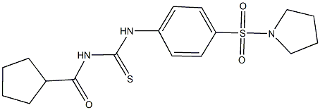 N-(cyclopentylcarbonyl)-N'-[4-(1-pyrrolidinylsulfonyl)phenyl]thiourea Struktur