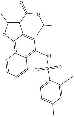 isopropyl 5-{[(2,4-dimethylphenyl)sulfonyl]amino}-2-methylnaphtho[1,2-b]furan-3-carboxylate Struktur