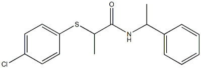 2-[(4-chlorophenyl)sulfanyl]-N-(1-phenylethyl)propanamide Struktur