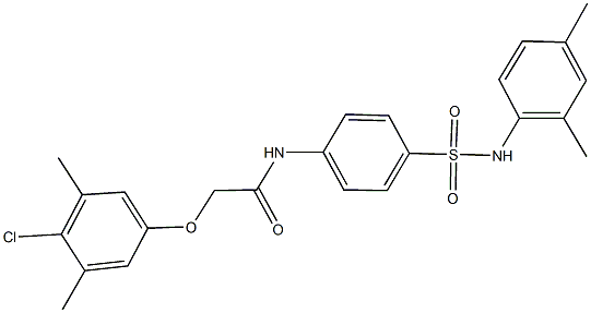 2-(4-chloro-3,5-dimethylphenoxy)-N-{4-[(2,4-dimethylanilino)sulfonyl]phenyl}acetamide Struktur