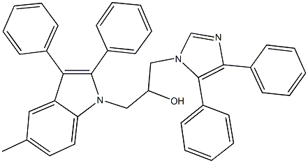 1-(4,5-diphenyl-1H-imidazol-1-yl)-3-(5-methyl-2,3-diphenyl-1H-indol-1-yl)-2-propanol Struktur