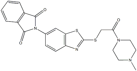 2-(2-{[2-(4-methyl-1-piperazinyl)-2-oxoethyl]sulfanyl}-1,3-benzothiazol-6-yl)-1H-isoindole-1,3(2H)-dione Struktur