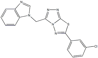 1-{[6-(3-chlorophenyl)[1,2,4]triazolo[3,4-b][1,3,4]thiadiazol-3-yl]methyl}-1H-benzimidazole Struktur