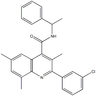 2-(3-chlorophenyl)-3,6,8-trimethyl-N-(1-phenylethyl)-4-quinolinecarboxamide Struktur