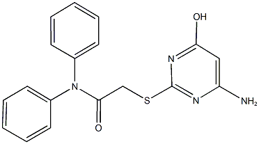 2-[(4-amino-6-hydroxy-2-pyrimidinyl)sulfanyl]-N,N-diphenylacetamide Struktur