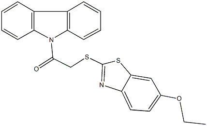 2-{[2-(9H-carbazol-9-yl)-2-oxoethyl]sulfanyl}-1,3-benzothiazol-6-yl ethyl ether Struktur