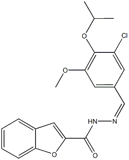 N'-(3-chloro-4-isopropoxy-5-methoxybenzylidene)-1-benzofuran-2-carbohydrazide Struktur