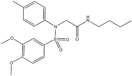 N-butyl-2-{[(3,4-dimethoxyphenyl)sulfonyl]-4-methylanilino}acetamide Struktur