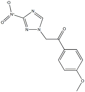 2-{3-nitro-1H-1,2,4-triazol-1-yl}-1-(4-methoxyphenyl)ethanone Struktur