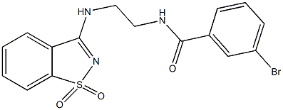 3-bromo-N-{2-[(1,1-dioxido-1,2-benzisothiazol-3-yl)amino]ethyl}benzamide Struktur