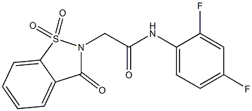 N-(2,4-difluorophenyl)-2-(1,1-dioxido-3-oxo-1,2-benzisothiazol-2(3H)-yl)acetamide Struktur