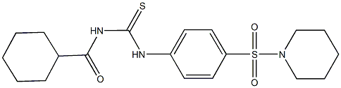 N-(cyclohexylcarbonyl)-N'-[4-(1-piperidinylsulfonyl)phenyl]thiourea Struktur