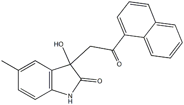 3-hydroxy-5-methyl-3-[2-(1-naphthyl)-2-oxoethyl]-1,3-dihydro-2H-indol-2-one Struktur