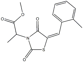 methyl 2-[5-(2-methylbenzylidene)-2,4-dioxo-1,3-thiazolidin-3-yl]propanoate Struktur