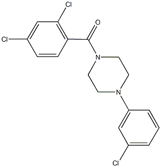 1-(3-chlorophenyl)-4-(2,4-dichlorobenzoyl)piperazine Struktur