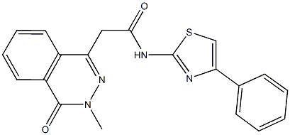 2-(3-methyl-4-oxo-3,4-dihydro-1-phthalazinyl)-N-(4-phenyl-1,3-thiazol-2-yl)acetamide Struktur