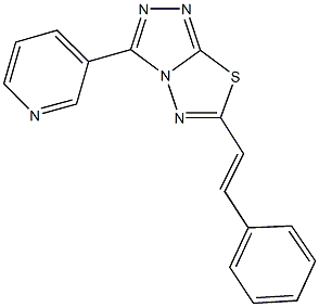 6-(2-phenylvinyl)-3-(3-pyridinyl)[1,2,4]triazolo[3,4-b][1,3,4]thiadiazole Struktur