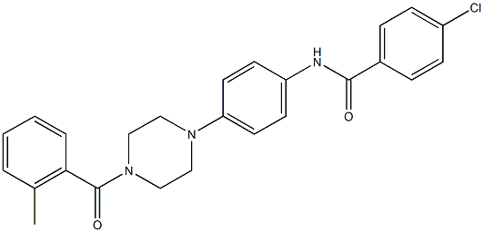 4-chloro-N-{4-[4-(2-methylbenzoyl)-1-piperazinyl]phenyl}benzamide Struktur