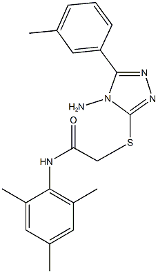 2-{[4-amino-5-(3-methylphenyl)-4H-1,2,4-triazol-3-yl]sulfanyl}-N-mesitylacetamide Struktur