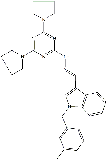 1-(3-methylbenzyl)-1H-indole-3-carbaldehyde (4,6-dipyrrolidin-1-yl-1,3,5-triazin-2-yl)hydrazone Struktur