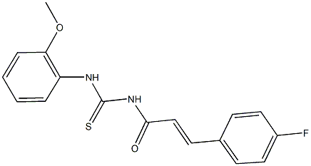 N-[3-(4-fluorophenyl)acryloyl]-N'-(2-methoxyphenyl)thiourea Struktur