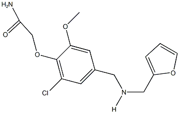 2-(2-chloro-4-{[(2-furylmethyl)amino]methyl}-6-methoxyphenoxy)acetamide Struktur